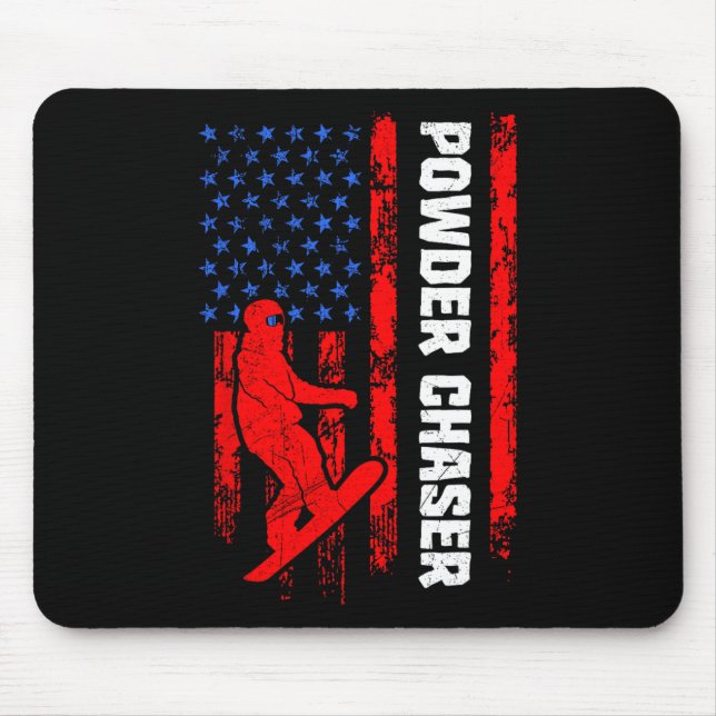 Mousepad Snowboarder Powder Chaser Funny Snowboard Child (Frente)