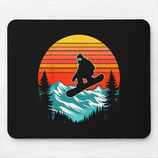 Mousepad Snowboarder Retro Snowboard Snowboard Extreme S (Frente)