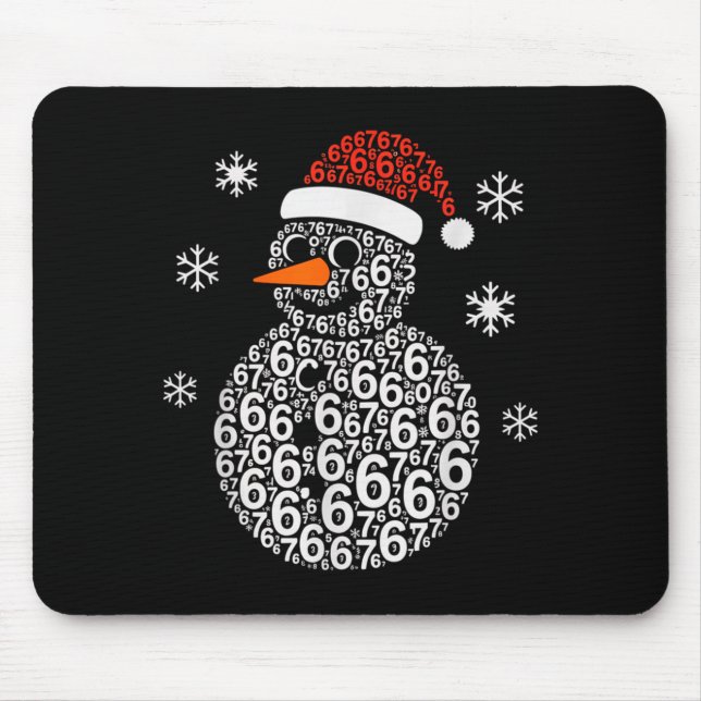 Mousepad Snowman 67 Six Seven 6 7 Meme Christmas Funny Boy  (Frente)