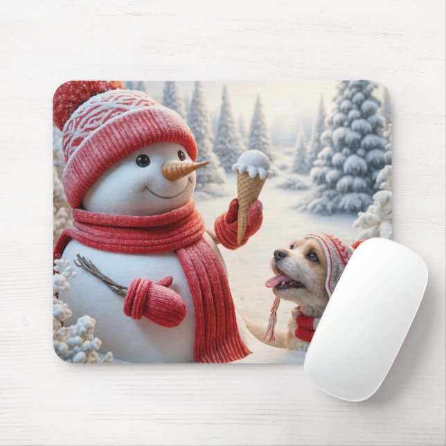 Mousepad Snowman Com Cone Sorvete (Com mouse)
