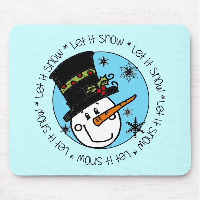 Mousepad Snowman Deixe-o nevar (Frente)