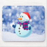 Mousepad Snowman Winter Merry Christmas Snow<br><div class="desc">Bonito boneco de neve no Tema de Natal da neve Doormat.</div>