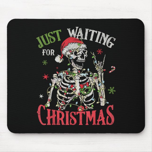 Mousepad Só Esperando O Natal Feriado Papai Noel Ske (Frente)
