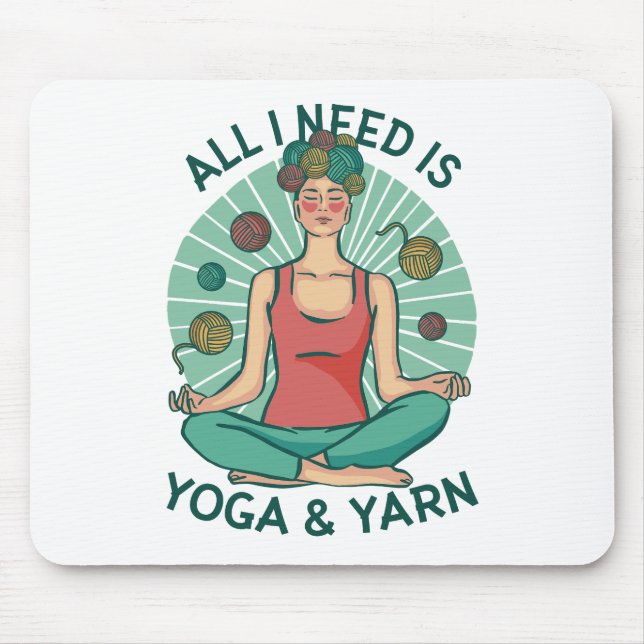 Mousepad Só preciso de Yoga e Yarne Phrase (Frente)