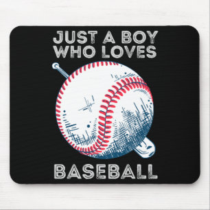 Mousepad Só um garoto que ama beisebol em Bateria de Baseba
