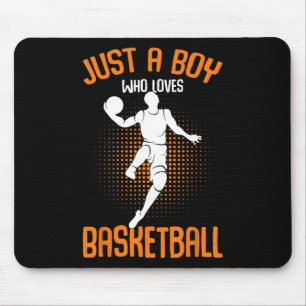 Mousepad Só Um Menino Que Ama Bysketbyll Jogando Crianças