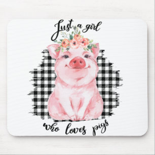 Mousepad Só uma garota que adora porcos