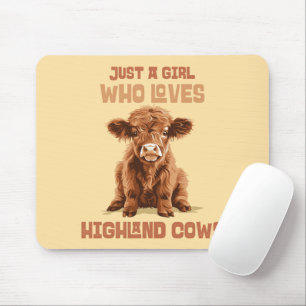 Mousepad Só uma garota que ama as vacas da Highland