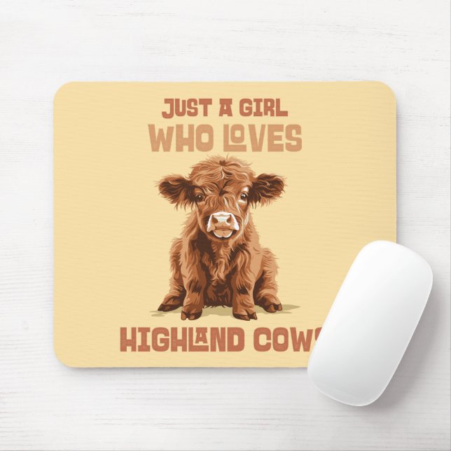 Mousepad Só uma garota que ama as vacas da Highland (Com mouse)