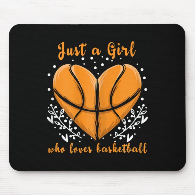 Mousepad Só uma garota que ama Mulheres de Basquete no Espo (Frente)