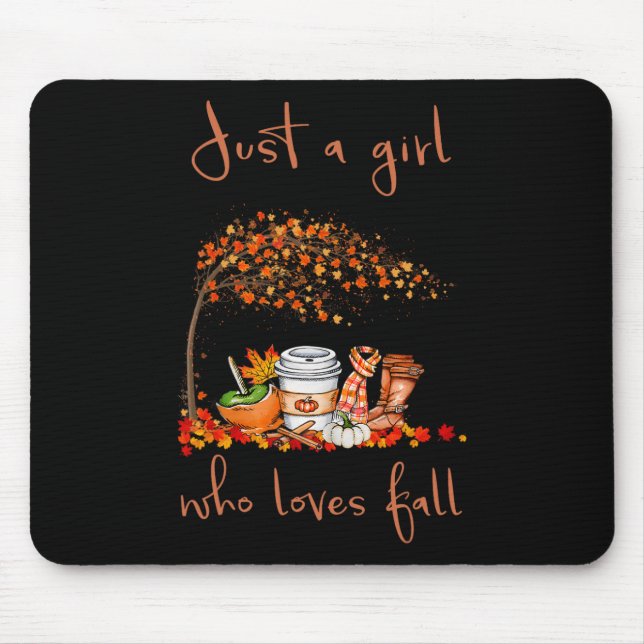 Mousepad Só Uma Menina Que Adora Uma Pedra De Pumpkin Caída (Frente)