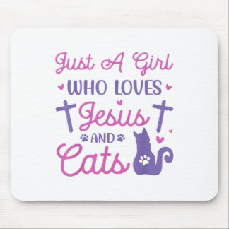 Mousepad Só Uma Menina Que Ama Gatos E Jesus, Um Animal Eng