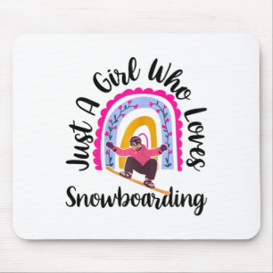 Mousepad Só Uma Menina Que Ama Snowboard Engraçada