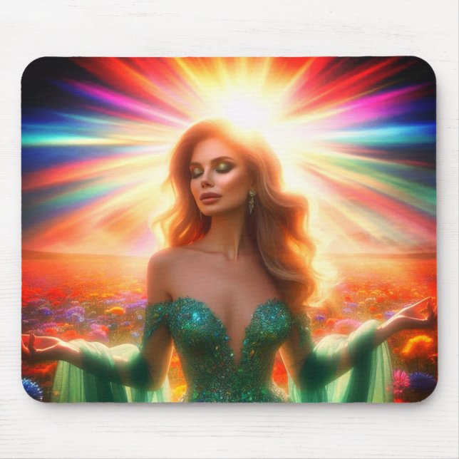 Mousepad Sob o glorioso sol brilhante em um dia grosso (Frente)