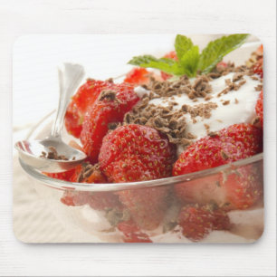Mousepad Sobremesa da morango com Yogurt fresco