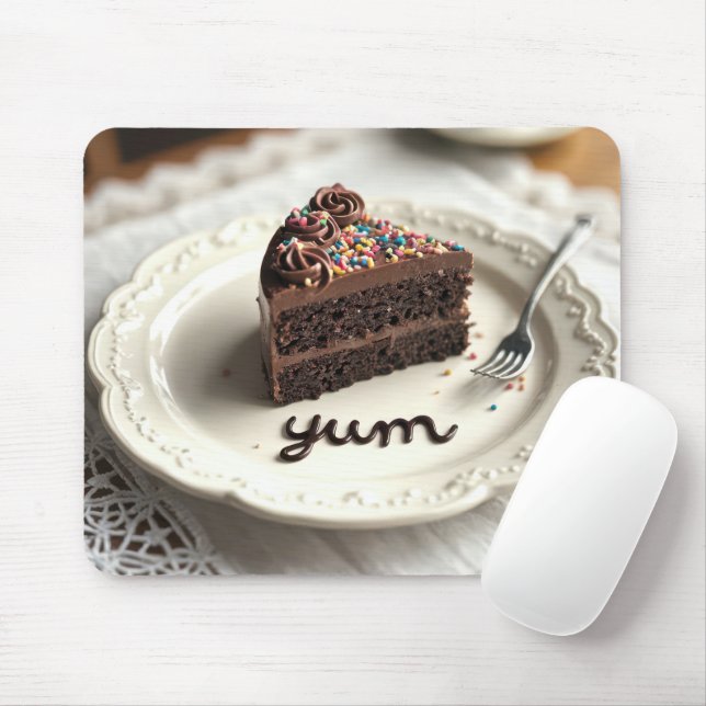 Mousepad Sobremesa de bolo de chocolate (Com mouse)