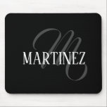 Mousepad Sobrenome Personalizado Elegante Preto | Nome<br><div class="desc">Nome Personalizado Elegante Preto. Você pode optar por adicionar seu nome,  o nome de um ente querido ou uma mensagem especial. Seja um presente sincero para alguém que lhe é caro ou um tratamento pessoal,  a escolha é sua.</div>