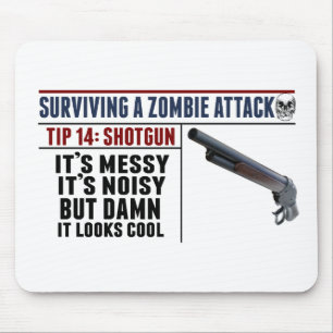 Mousepad sobrevivendo A UM ATAQUE do ZOMBI; ESPINGARDA