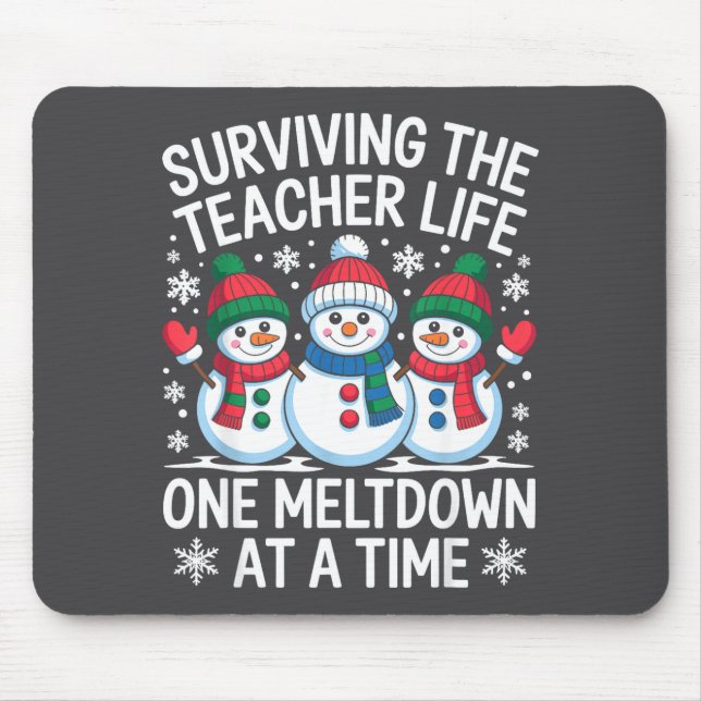 Mousepad Sobrevivendo à Vida de Professor Uma Crise de Cada (Frente)