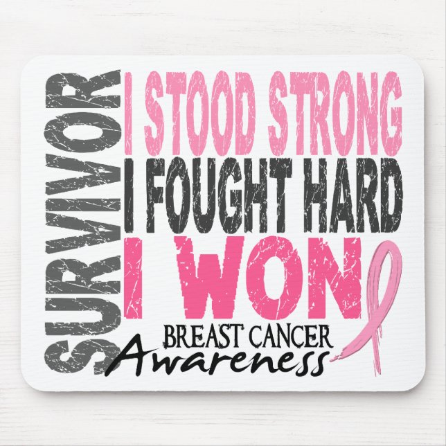 Mousepad Sobrevivente 4 do cancro da mama (Frente)