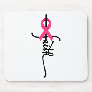 Mousepad Sobrevivente Cruzado Fita Rosa Cancer 2