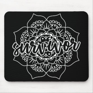 Mousepad Sobrevivente de câncer Mandala em branco