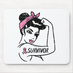 Mousepad Sobrevivente de câncer Rosie Riveter Sensibilizaçã