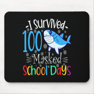 Mousepad Sobreviveu a 100 Dias Escolares Mascarados 2021 Es