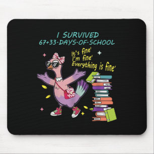 Mousepad Sobrevivi 67 33 Dias De Escola Crianças 100 Dias E
