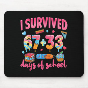 Mousepad Sobrevivi 67 + 33 Dias De Escola Engraçado 6 7 Sei