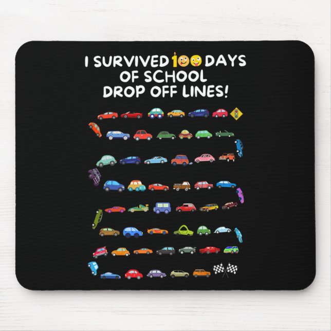 Mousepad Sobrevivi A 100 Dias De Linhas De Largura Escolar  (Frente)