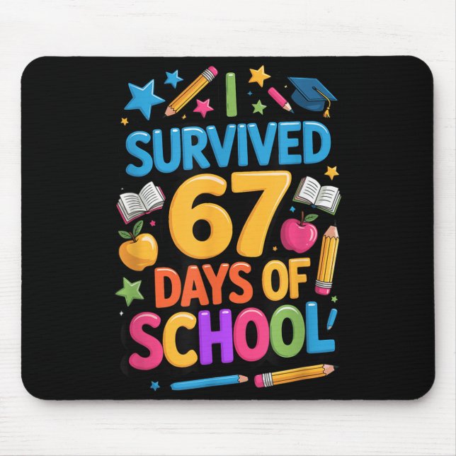 Mousepad Sobrevivi a 67 Dias de Aula Aluno Professor Engraç (Frente)