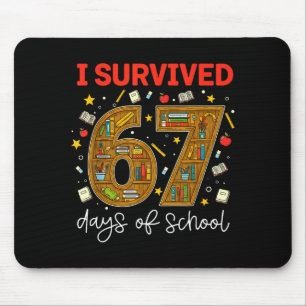 Mousepad Sobrevivi a 67 Dias de Aula Meme Divertido Profess