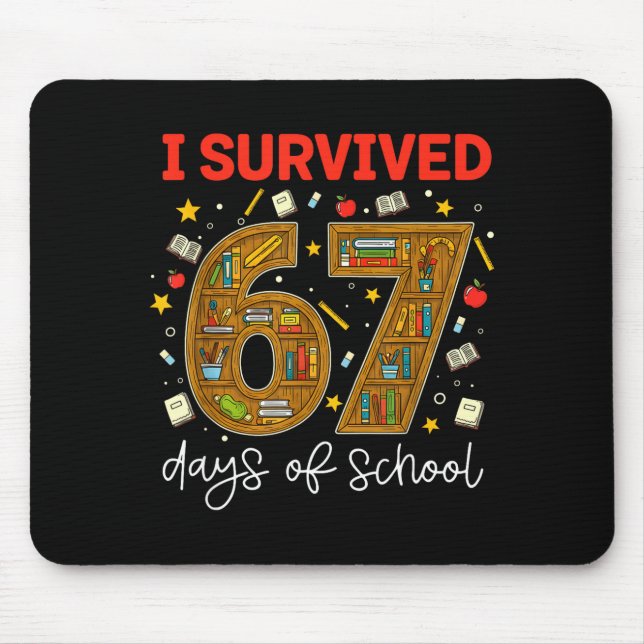 Mousepad Sobrevivi a 67 Dias de Aula Meme Divertido Profess (Frente)