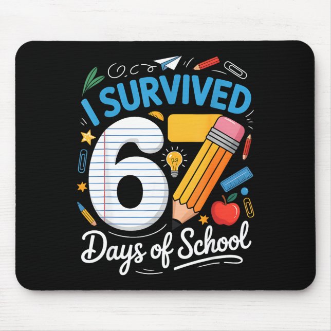 Mousepad Sobrevivi a 67 Dias de Aula Meme Divertido Profess (Frente)