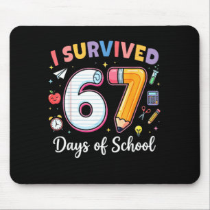 Mousepad Sobrevivi a 67 Dias de Aula Meme Divertido Profess