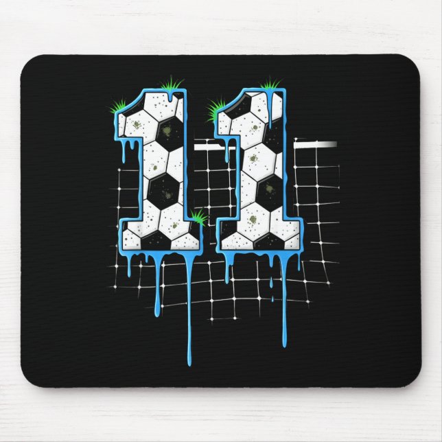 Mousepad Soccer 11 Year Old Ice Cream Drip Youth 11th Birth (Frente)