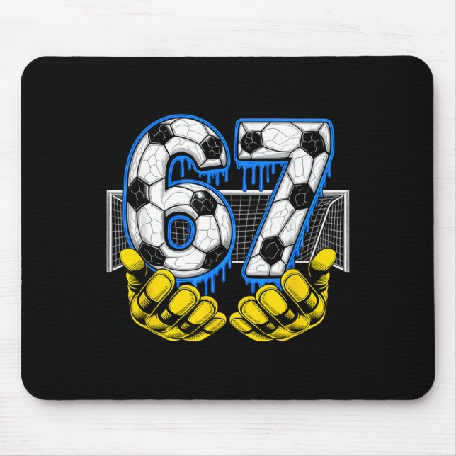 Mousepad Soccer Six Seven 67 Funny Gen Alpha Meme  (Frente)