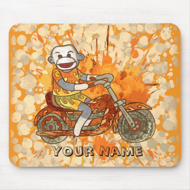 Mousepad Sock Monkey Biker (Frente)