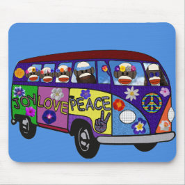 Mousepad Sock Monkey Peace Bus