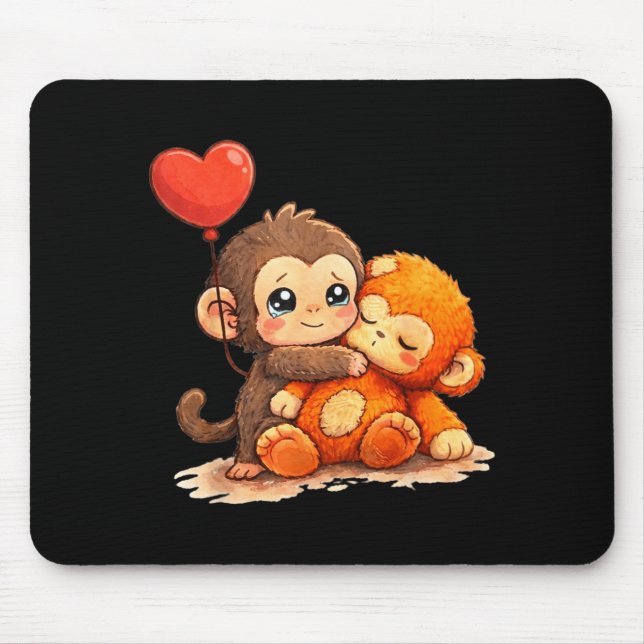 Mousepad Soco de macaco bebê lindo bebê animal engraçado gr (Frente)
