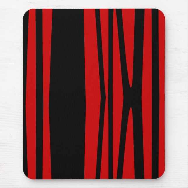 Mousepad Socorro moderno, preto, vermelho, abstrato (Frente)