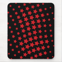 Mousepad Socorro moderno, preto, vermelho, abstrato, estrel