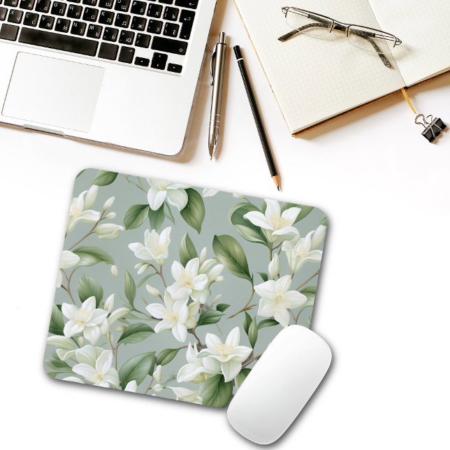 Mousepad Soft Jasmine Floral Elegance  (Criador carregado)