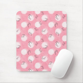 Mousepad Soft Pink Cute Pattern – Minimal Aesthetic Polka