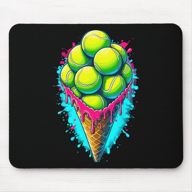 Mousepad Softball Lover Ice Cream Dripping Softball  (Frente)