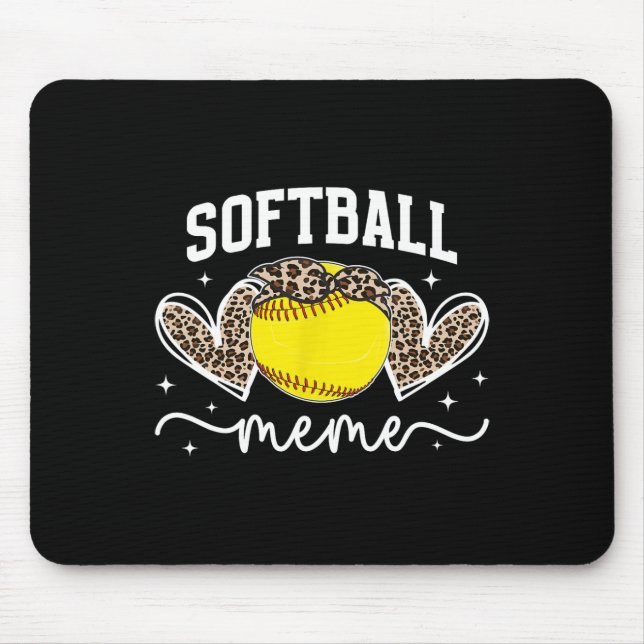 Mousepad Softball Meme Heart Grandma Meme Of A Softball Pla (Frente)
