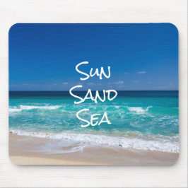 Mousepad Sol Areia Mar Praia Tropical Água Turquesa