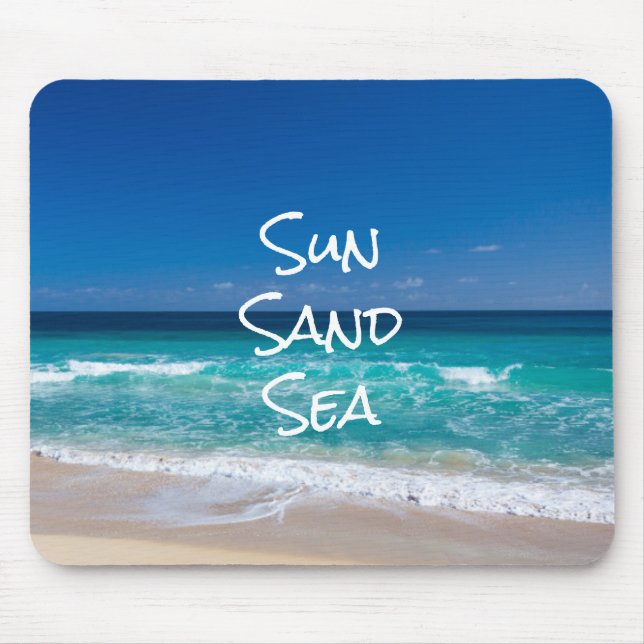 Mousepad Sol Areia Mar Praia Tropical Água Turquesa (Frente)