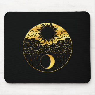 Mousepad Sol E Lua Yin Yang Estrela Meditação Celestial Ióq